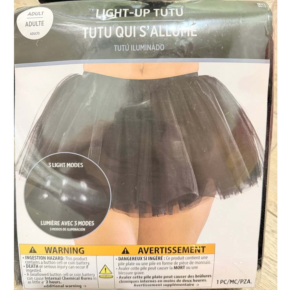 Light Up Black Tutu Adult One Size NEW